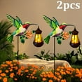 thumbnail image 5 of 2Pcs Spring & Summer Solar Outdoor Garden Lights, Hummingbird Animal Statue & Hanging Lantern, IP65 Waterproof, Perfect for Yard, Patio & Party Decor, 5 of 7