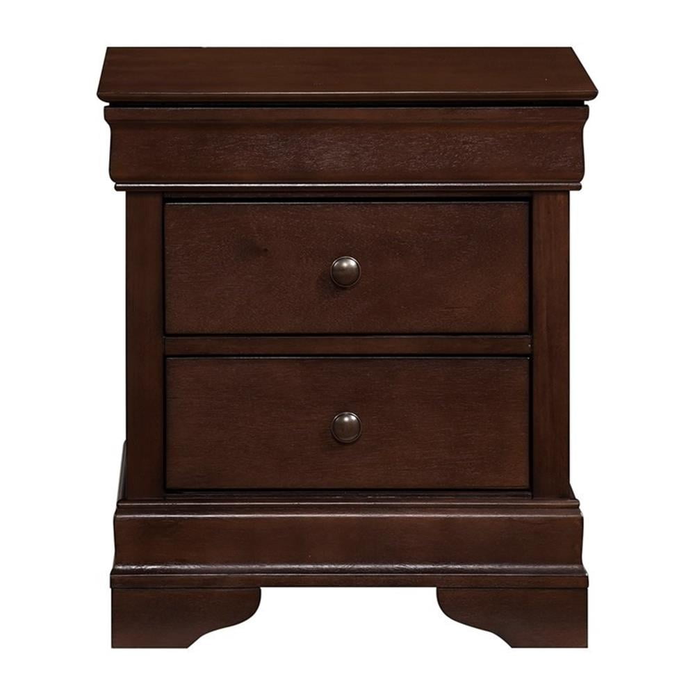 Pemberly Row 3-Drawers Traditional Wood Nightstand in Brown Cherry