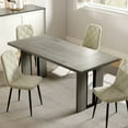 thumbnail image 1 of 71" Large Dining Table for 8, Industrial Kitchen Table, Grey Wood Finish, 1 of 10