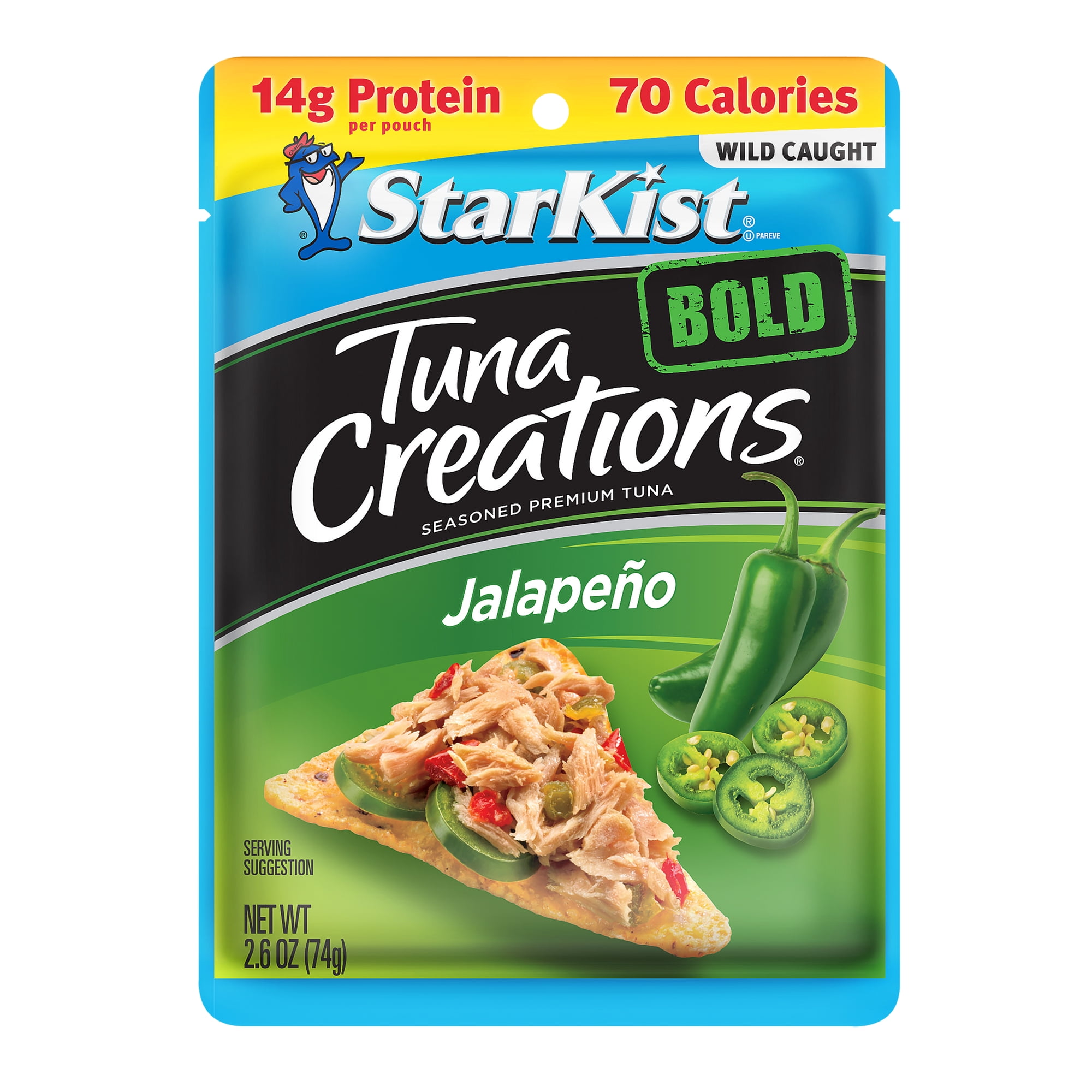 StarKist Tuna Creations BOLD Jalapeno, Wild Caught, 14g Protein, 2.6 oz Pouch