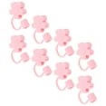 thumbnail image 4 of DINHEAROM 8Pcs Pink Silicone Caps for Straws Water-Resistant for Straws Daily Use, 4 of 8