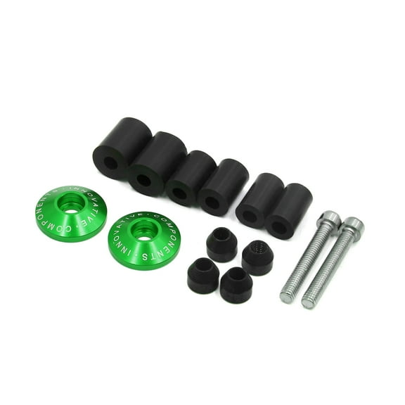Unique Bargains Pair Universal Aluminum Alloy 7/8" Motorcycle Handlebar Grip Bar End Cap Green