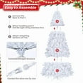 thumbnail image 4 of 7ft Pre-lit White Christmas Tree with 500 Cool LEDs & Remote, 1346 PVC Branches, Automatic Structure - Modern Holiday Centerpiece, 4 of 6