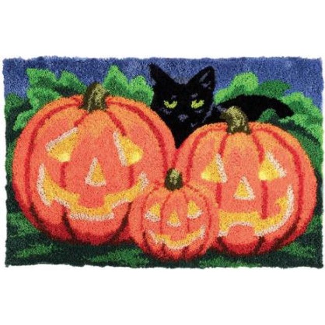 Halloween Pumpkins Rug Latch Hooking Kit (102x69cm)