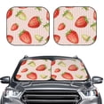 thumbnail image 2 of Haiem Strawberries Car Windshield Sun Shade (2 Pieces) Foldable Windshield Sun Shade Car Accessories for Truck SUV Pickup-Medium, 2 of 7