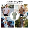 thumbnail image 4 of Kdxio Retro Hippie Groovy Mushroom Print Men's Short Sleeve Polo Shirt,Midweight Men's Shirt, 4 of 6