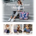 thumbnail image 5 of Tote Bag for Women - Pioneer Flower Shoulder Bag - Large Utility Work Duffle Bag with Zipper Handbag for Travel, Work, Sprots, 5 of 5