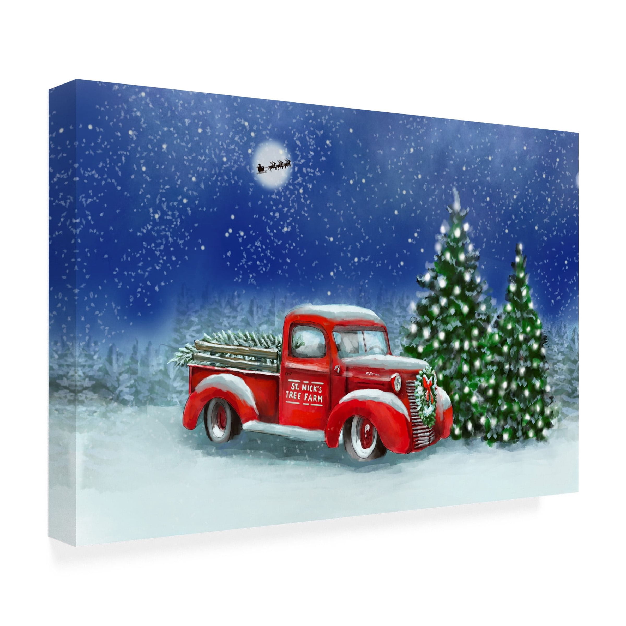 Marnie Bourque 'Red Truck Tree' Canvas Art