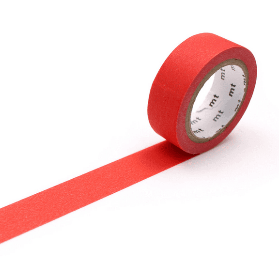 MT Solid Matte Washi Paper Masking Tape [Produced in Japan]: 3/5 in. x 23 ft. (Matte Red)