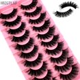 thumbnail image 1 of Pestañas de ojo de gato esponjosas, pestañas de visón falso 8D, paquete de pestañas finas dramáticas, largas y gruesas, pestañas postizas, nuevo, 10 pares, 1 of 5