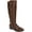 Dark Brown PU, variant on THALIA SODI Womens Black Padded Buckle Accent Goring Veronika Round Toe Block Heel Zip-Up Riding Boot 7 W