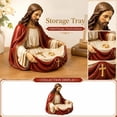 thumbnail image 3 of HaiSphere Wall Mount Key Storage Tray - Resin Sculpture Entryway Organizer for Keys Mail, Decorative Catchall Dish for Small Items Desk Shelf Home,White, 3 of 8