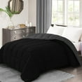 thumbnail image 1 of BedDecor 300 GSM 1Pcs Reversible Solid (Black-Dark Gray, Twin/Twin Xl) 100% Egyptian Cotton Base Down Alternative Comforter, 1 of 8