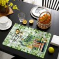 thumbnail image 3 of St. Patrick's Day Placemats Set of 6, Lucky Shamrocks Boots Green Buffalo Plaid Placemats for Dining Table, Place Mats for Kitchen Tabletop, Waterproof Wipeable Dining Table Mats Set, 3 of 9