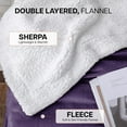 thumbnail image 5 of IR Imperial Rooms Sherpa Bed Blanket Soft Thick & Warm Fluffy Plush Winter Fleece Reversible Lightweight Twin (60x80) Purple, 5 of 7
