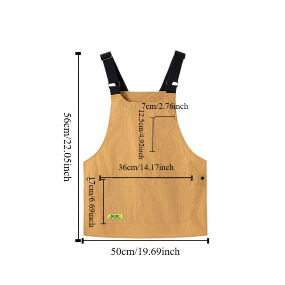 CHUNYAN Japanese Style Vest Apron Adjustable Widened Shoulder Straps Resistant Dirt Apron Waterproof Fashion Cooking Apron Female