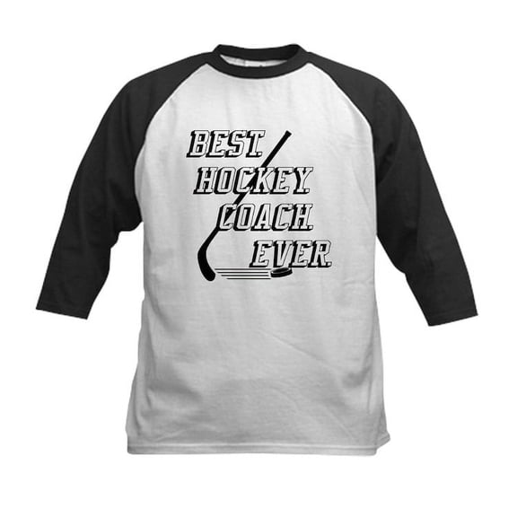 CafePress - Best Hockey Coach Ever Baseball Jersey - Kids Cotton Baseball Jersey, 3/4 Sleeve Shirt