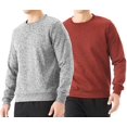 thumbnail image 1 of 2-Pack Men鈥檚 Crewneck Sweatshirt, Active Fleece Crew Neck Pullover Sweater, 1 of 7