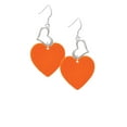 thumbnail image 2 of Delight Jewelry Acrylic 1" Orange Heart Open Heart French Earrings, 2 of 4