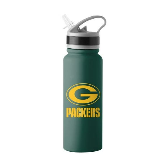 Logo Brands 612-S25UFTB-8 25 oz NFL Green Bay Packers Single Wall Flip Top Stainless Bottle