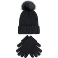 thumbnail image 2 of Gorro de invierno para mujer, gorro cálido de punto grueso, gorro de esquí suave de punto cálido con guantes, gorro de invierno, 2 of 7
