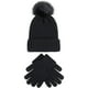 thumbnail image 2 of Gorro de invierno para mujer, gorro de punto grueso y cálido, gorro de esquí suave y cálido con guantes, gorro de invierno, 2 of 7