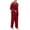 Red, variant on Men's Silk Feel Pajama Set Long Sleeve Turn Down Collar Button Closure Loungewear 100% Polyester
