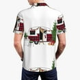 thumbnail image 5 of Xecao Vintage Buffalo Plaid Christmas Camper for Mens' Casual Short Sleeve Button-Down Polo Shirts for a Classic Golf Look, 5 of 9