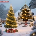 thumbnail image 4 of Stylish Metal Hanging Christmas Tree Wind Spinner - Festive Garden Decoration with Concentric Glow and Adorned Design for Yard, 4 of 7