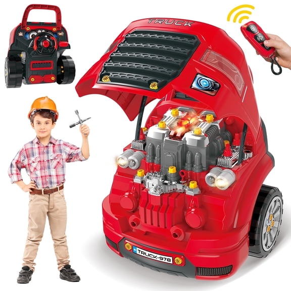 Freecat Truck Toys, Trucks Set Toys for Boy 3 4 5 6 7 8 Years, Boys Christmas Birthday Gift for Pretend Mechanic Construction Repair & Drive Play.