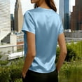 thumbnail image 3 of Ohufall Women's T-shirt Satin Pearl Crew Neck Soft T Shirts Short Sleeve Comfy Summer Fashion Tshirt, 3 of 5