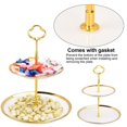 thumbnail image 3 of Expositor de porcelana, 2 niveles, frutas, soporte para tartas, servir, desayuno, plato buffet, 24,5 cm, moderno soporte para tartas, cupcakes, cocina, fiestas, decoración para postres, aperitivos,, 3 of 8