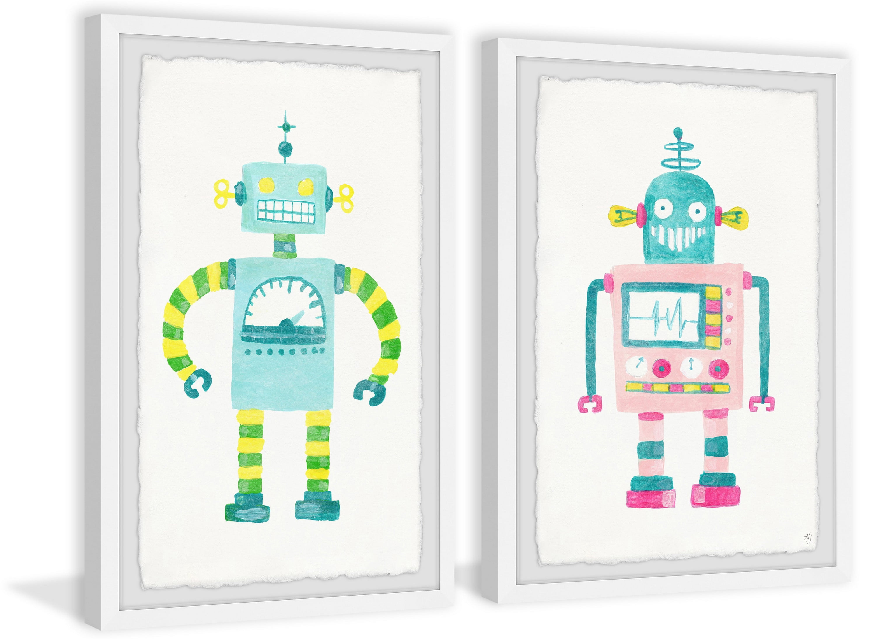 Marmont Hill Robot Diptych, Art Prints 32.00" x 1.50"