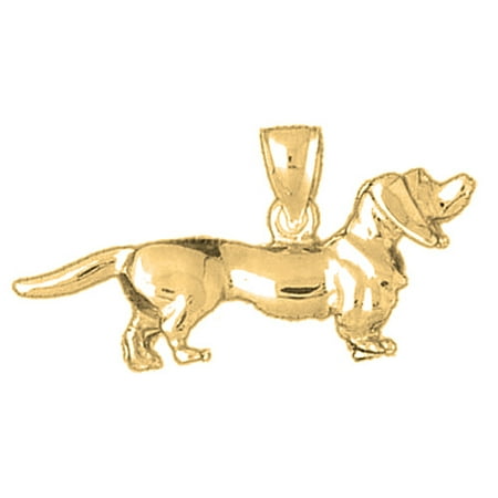 18K Yellow Gold Dog Pendant - 18 mm