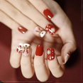 thumbnail image 2 of Brishow Coffin False Nails Christmas Fake Nails Snow Elk Press on Nails Full Cover Stick on Nails 24pcs for Women and Girls (1), 2 of 5