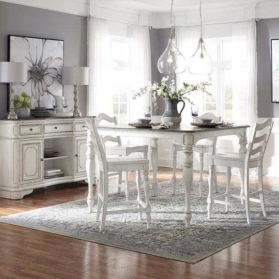 Liberty Furniture Magnolia Manor 5 Piece Gathering Table Dining Room Set - White
