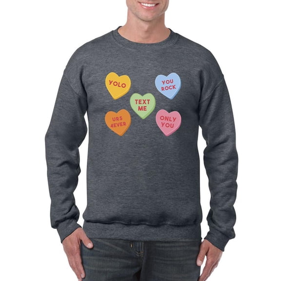 Hearts With Quotes Sweatshirt Men -Smartprints Designs, Male Medium