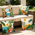 thumbnail image 6 of Waterproof Outdoor Throw Pillow Covers, 17.72 Inch Tropical Summer Print Cushion Covers for Patio Porch Poolside Furniture Decor, Set of 4, 6 of 6