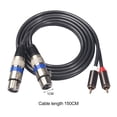 thumbnail image 5 of Grofry Professional 1.5m Dual RCA Male to Dual XLR Female Audio Signal Patch Cable Adapter for Microphone Mixer Headphone Amplifier,Black,Audio Link Cable, 5 of 7