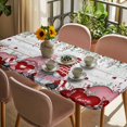thumbnail image 3 of Valentine's Gnomes Table Cloths for 6 Foot Rectangle Tables, Weeping Eucalyptus Pink Red Love Heart Vintage Patio Waterproof Elastic Fitted Tablecloths, Washable Rectangular Table Cover for Camping, 3 of 8