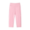thumbnail image 4 of FRSASU Girl's Knee Length Capri Leggings with Pockets Yoga Workout Capris Pants Stretch for Running Casual Pink, 4 of 9