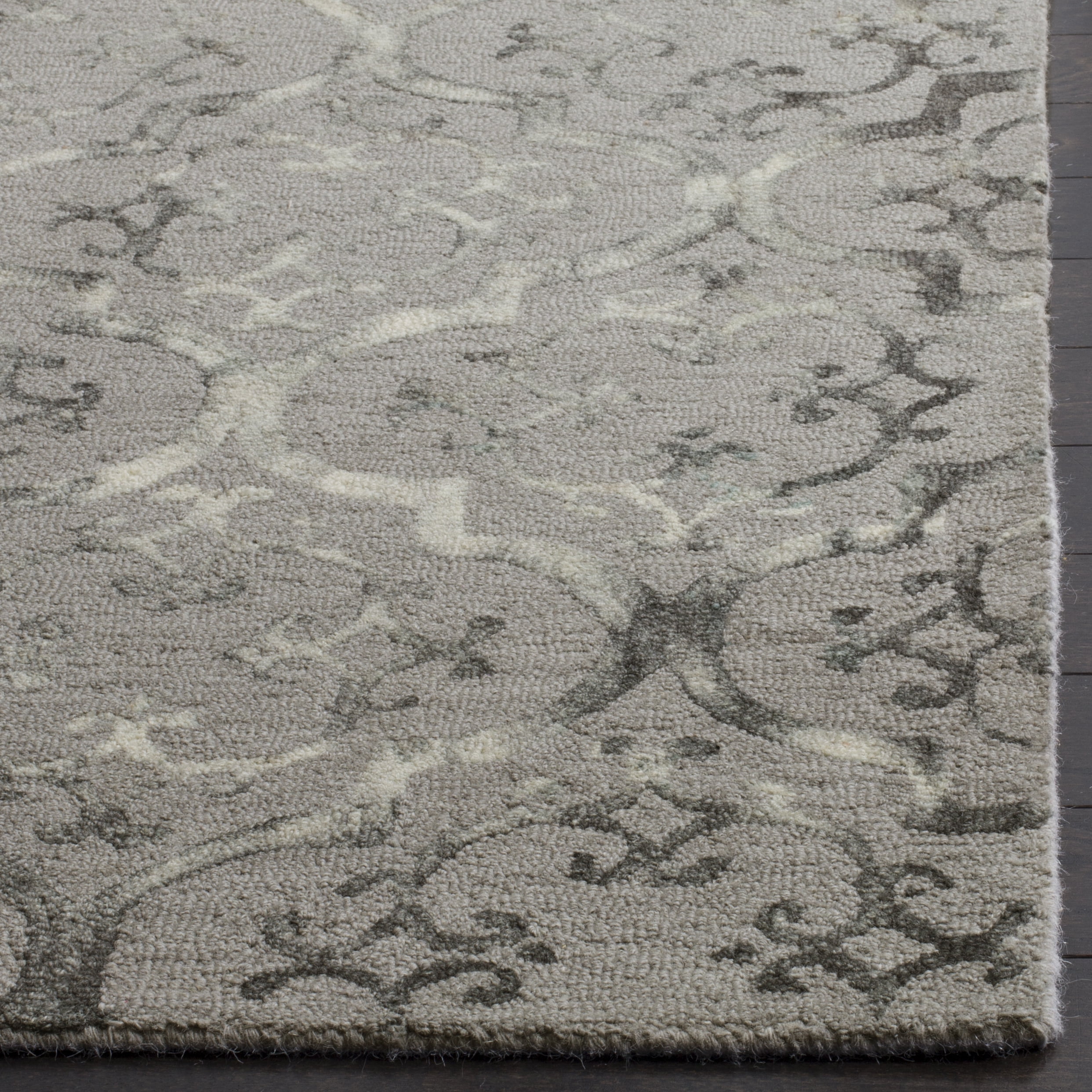 Safavieh Dip Dye Saffron Damask Wool Runner Rug, Gray, 2'3" x 8'