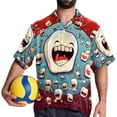 thumbnail image 4 of Tiny teeth Men's Printed Casual Button Down Short Sleeve Beach Shirts, 4 of 6