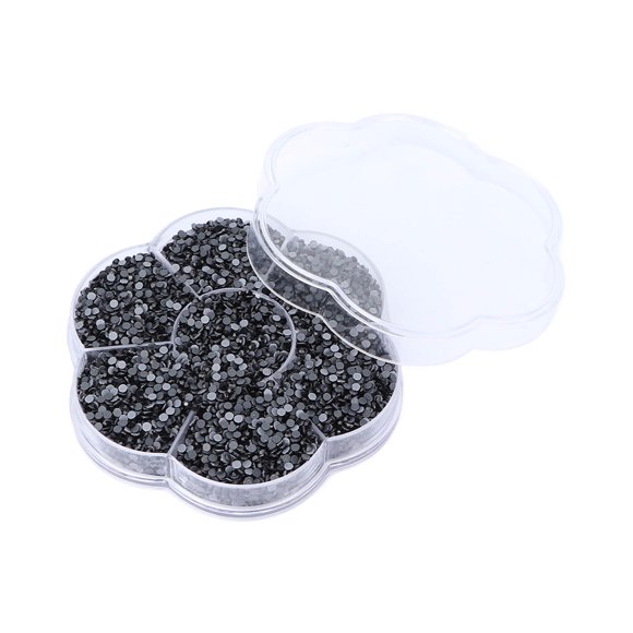 Hotfix Rhinestones, Nail Supplies Glass DIY Shiny Transparent Decorative Beautiful for Shoes for Clothes S601 Black