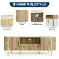 thumbnail image 7 of 70in Fluted TV Stand, Curved Profile Sliding Doors Design TV and Media Console Table with Faux Marble Top and Adjustable Shelves, Entertainment Center for Living Room, Bedroom, 7 of 7