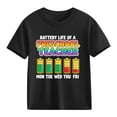 thumbnail image 2 of Kids Funny T-Shirts Short Sleeve Back To School Printed Graphic Tee Shirts Boys Girls Crewneck Tops (3 Years, Black #D), 2 of 8