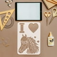 thumbnail image 3 of I Love Horses Painting Stencil 8.3x11.7inch Plastic Horse Pattern Stencil Reusable Animal Theme Template for Painting on Wood, Floor, Wall, Tile, Canvas, Fabric and Furniture, 3 of 9