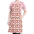 thumbnail image 5 of Red Strawberry Plants White Pattern Apron-Garden Aprons for Women with Pockets-Cotton Linen Waterproof Kitchen Cooking Gardening Aprons Adjustable for Kitchen,Cooking,BBQ and Salon 33x27 Inch, 5 of 7