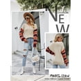 thumbnail image 6 of Xuanfei Women Contrast Color V Neck Button Down Spliced Long Sleeve Knit Sweater, 6 of 7