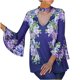 thumbnail image 1 of Blusa suelta casual de manga larga acampanada con cuello en V para mujer Fridja  fhghd2404, 1 of 7